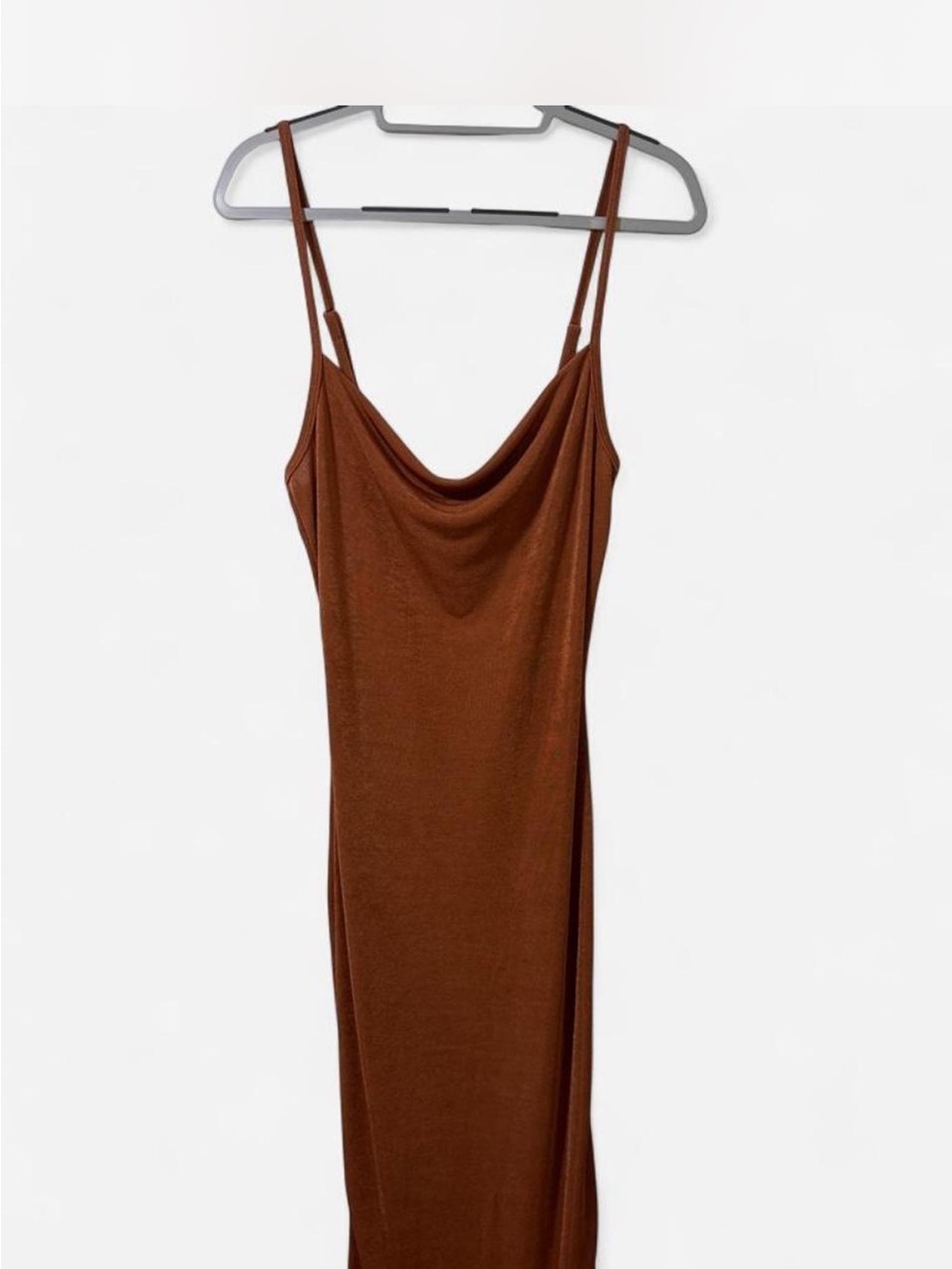Forever 21 Rust Brown Cowl Neck Midi Slip Dress